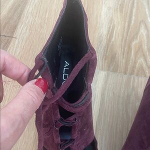 ALDO Women's Burgundy Lace Up Boots